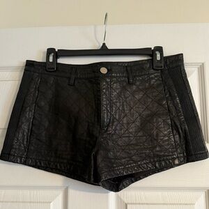 La Marque Quilted Leather Shorts